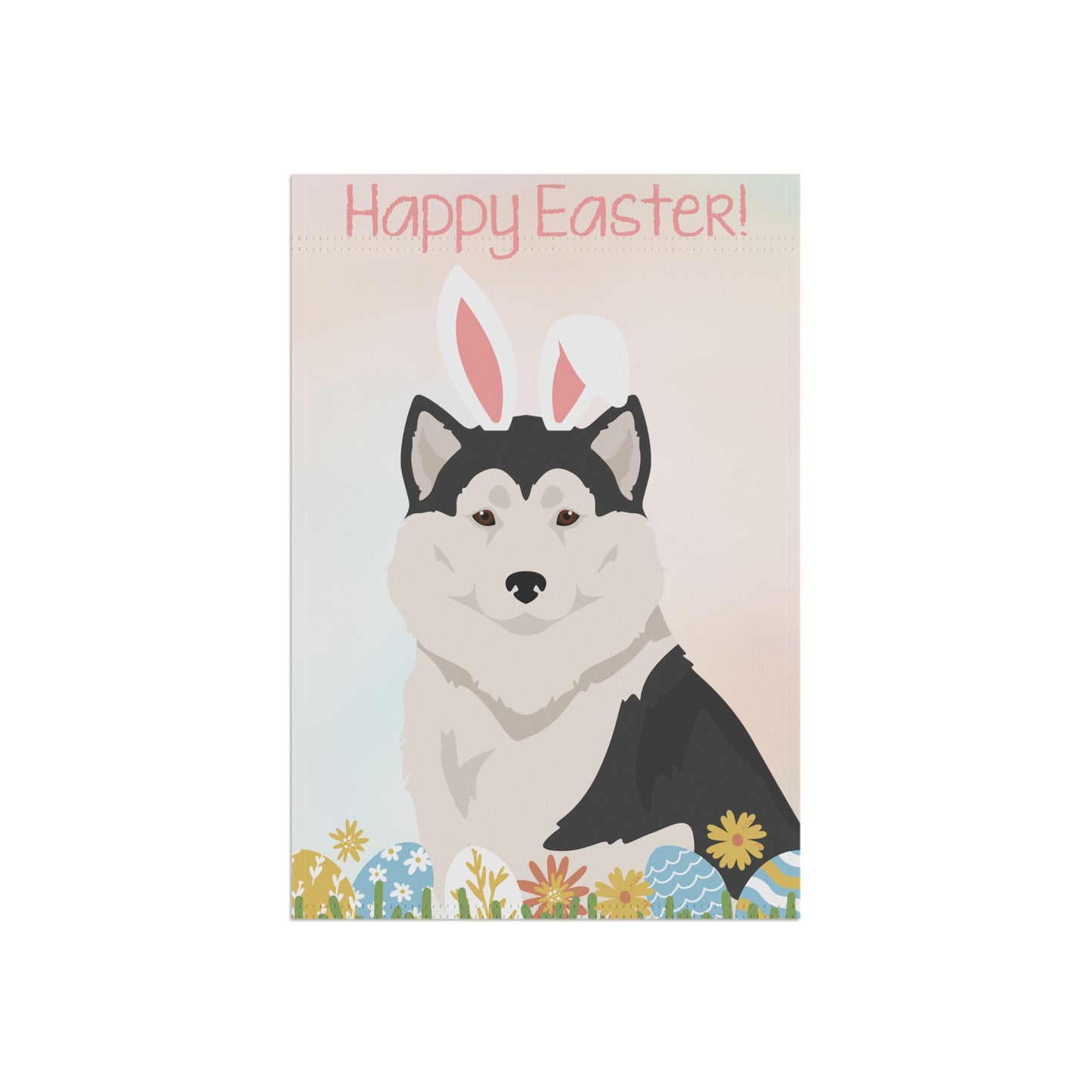 Greenland Dog Happy Easter Garden Flag
