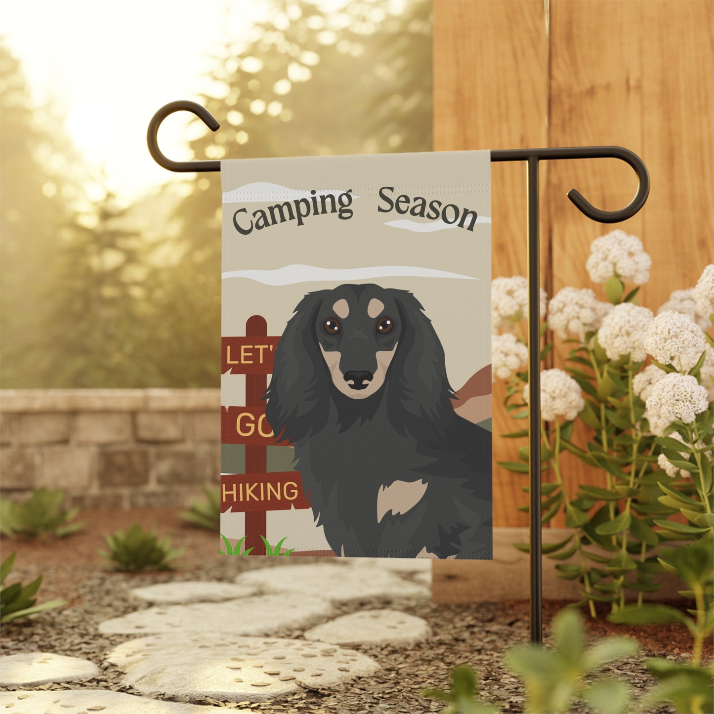 Dachshund Dog Camping Garden Flag