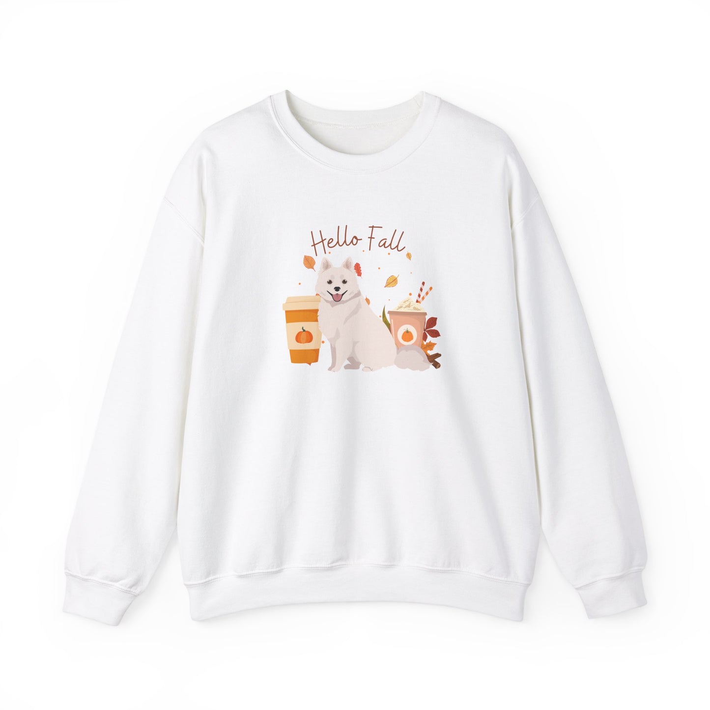 American Eskimo Dog Fall Unisex Heavy Blend Crewneck Sweatshirt