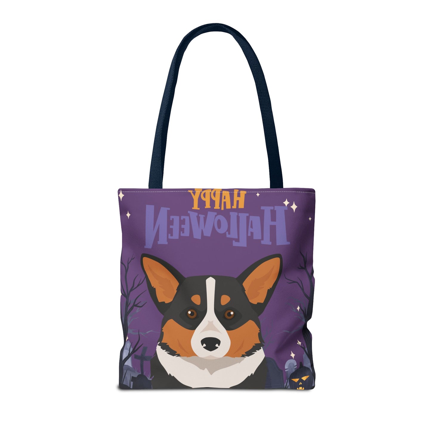 Pembroke Welsh Corgi Dog Happy Halloween Tote Bag 16x16
