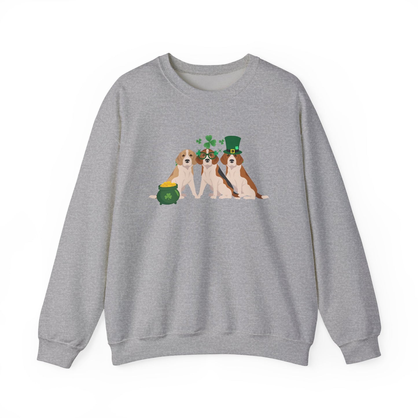 Beagle Dog St Patricks Day Unisex Heavy Blend Crewneck Sweatshirt, St Pattys day, Cute Dog Mom Gift