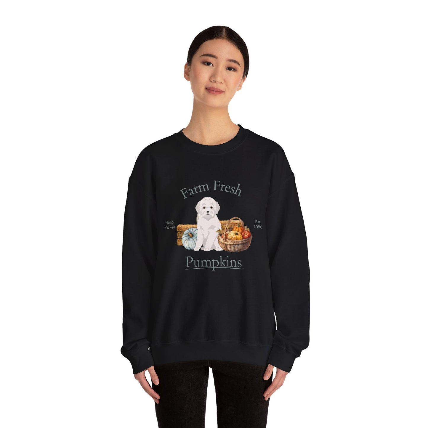 Toy Poodle Dog Fall Farm Fresh Unisex Heavy Blend Crewneck Sweatshirt