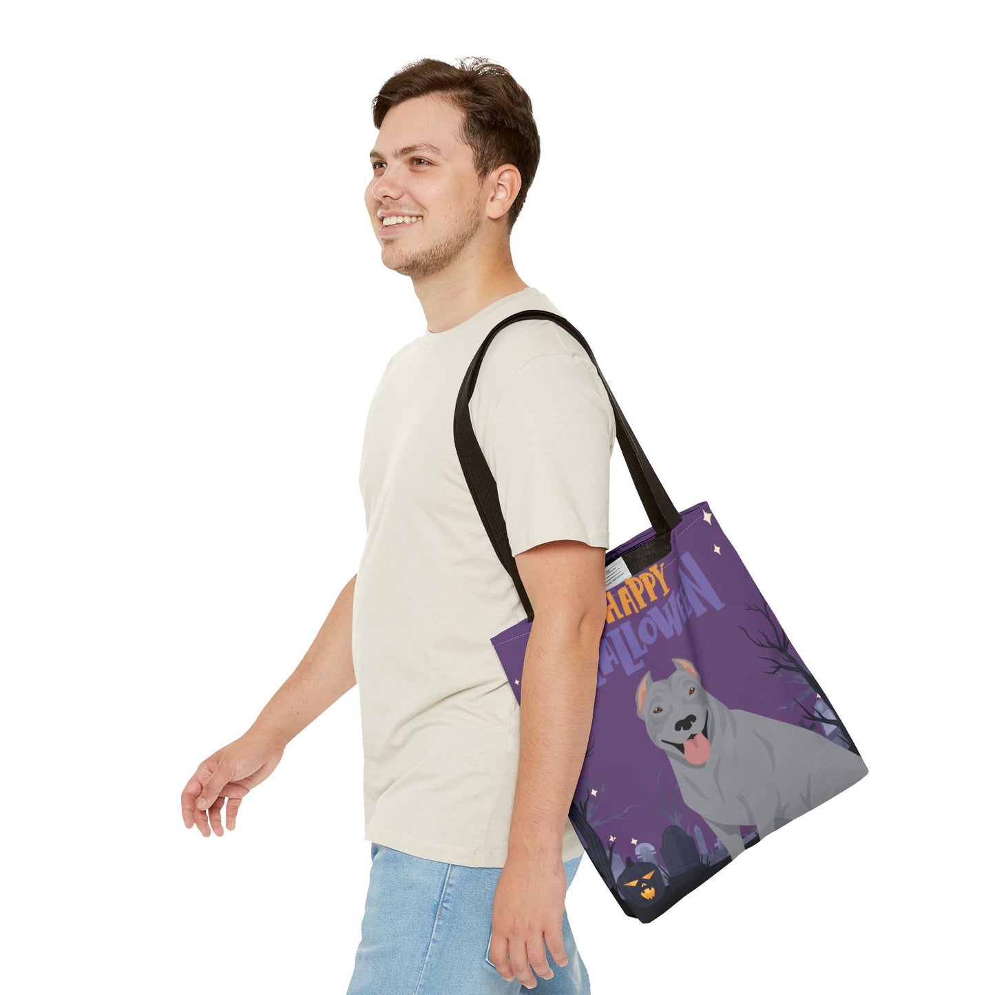 Pit Bull Dog Happy Halloween Tote Bag 16x16