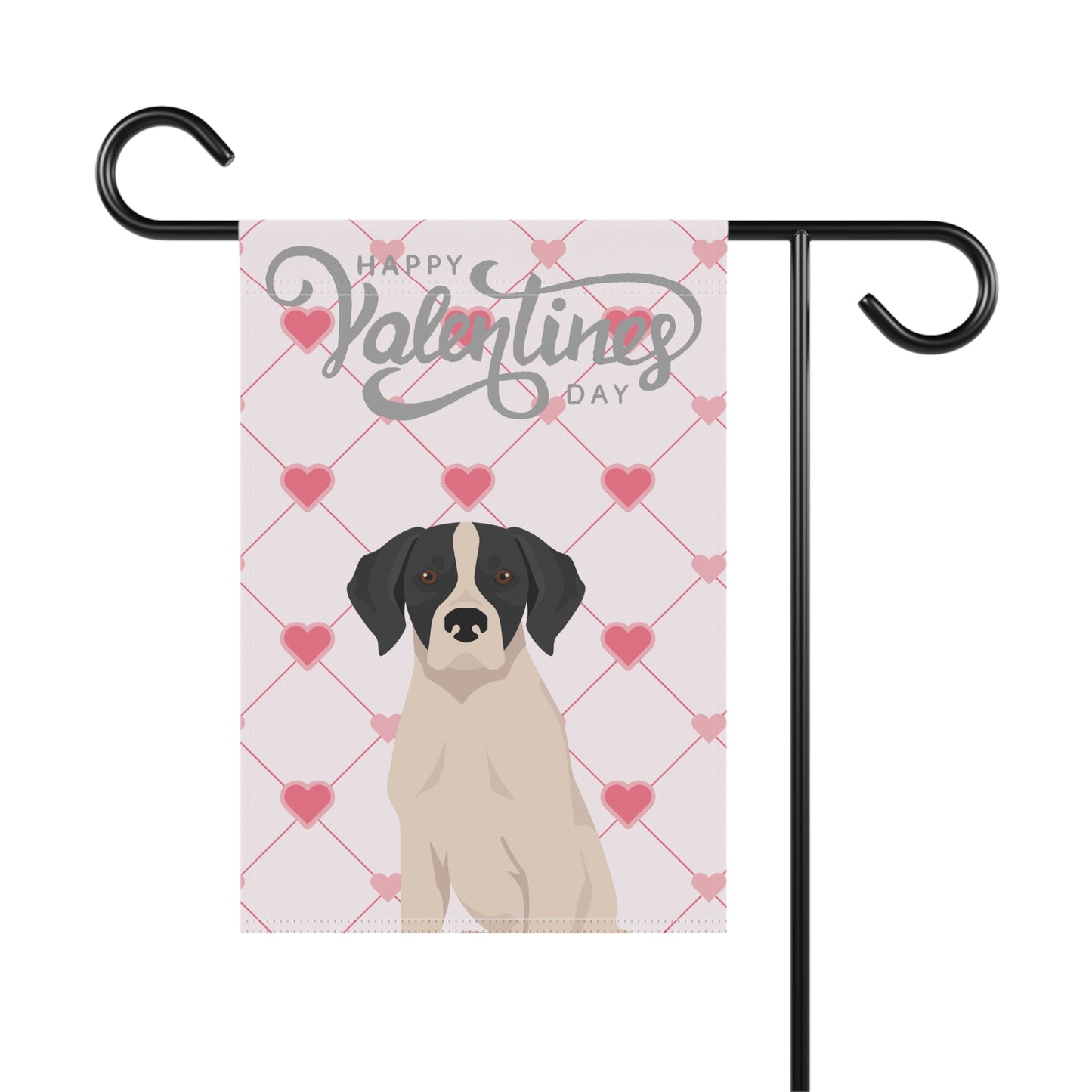 Pointer Dog Valentines Day Garden Flag