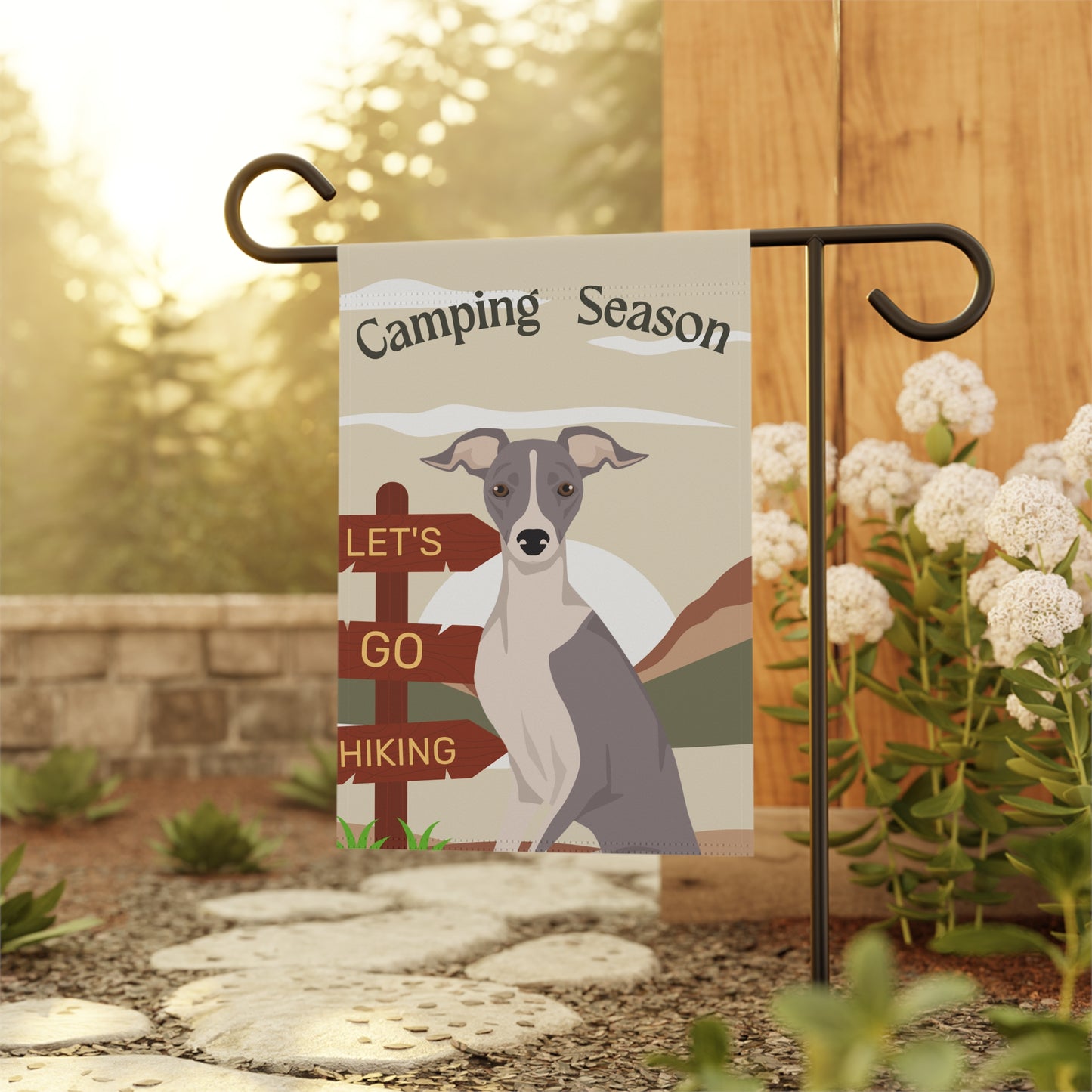 Italian Greyhound Dog Camping Garden Flag