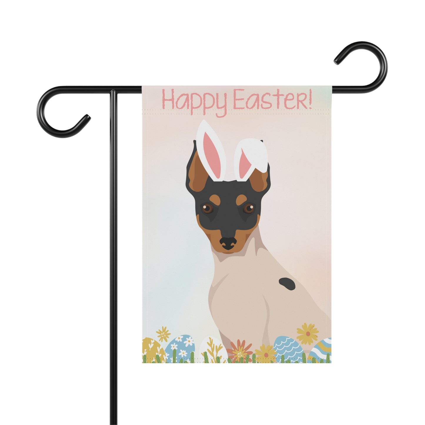Toy Fox Terrier Dog Happy Easter Garden Flag