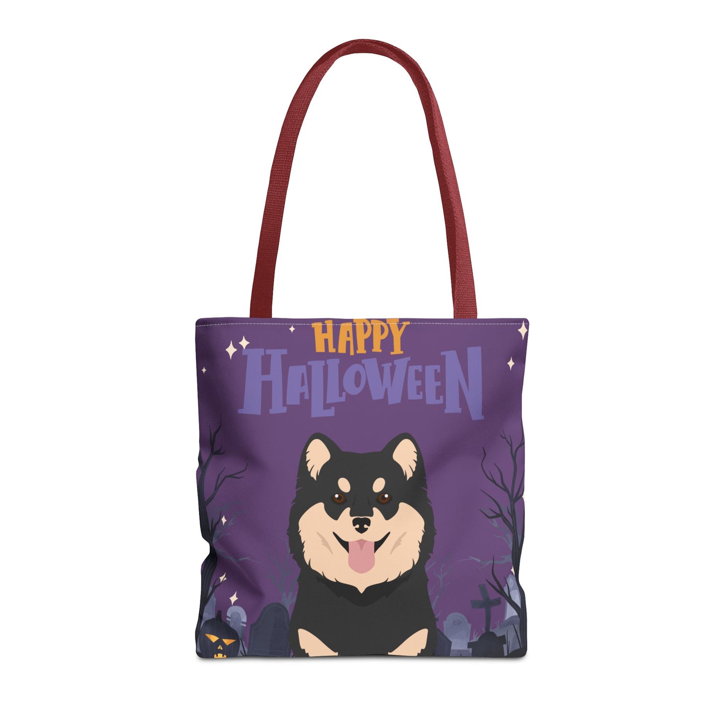 Finnish Lapphund Dog Happy Halloween Tote Bag 16x16