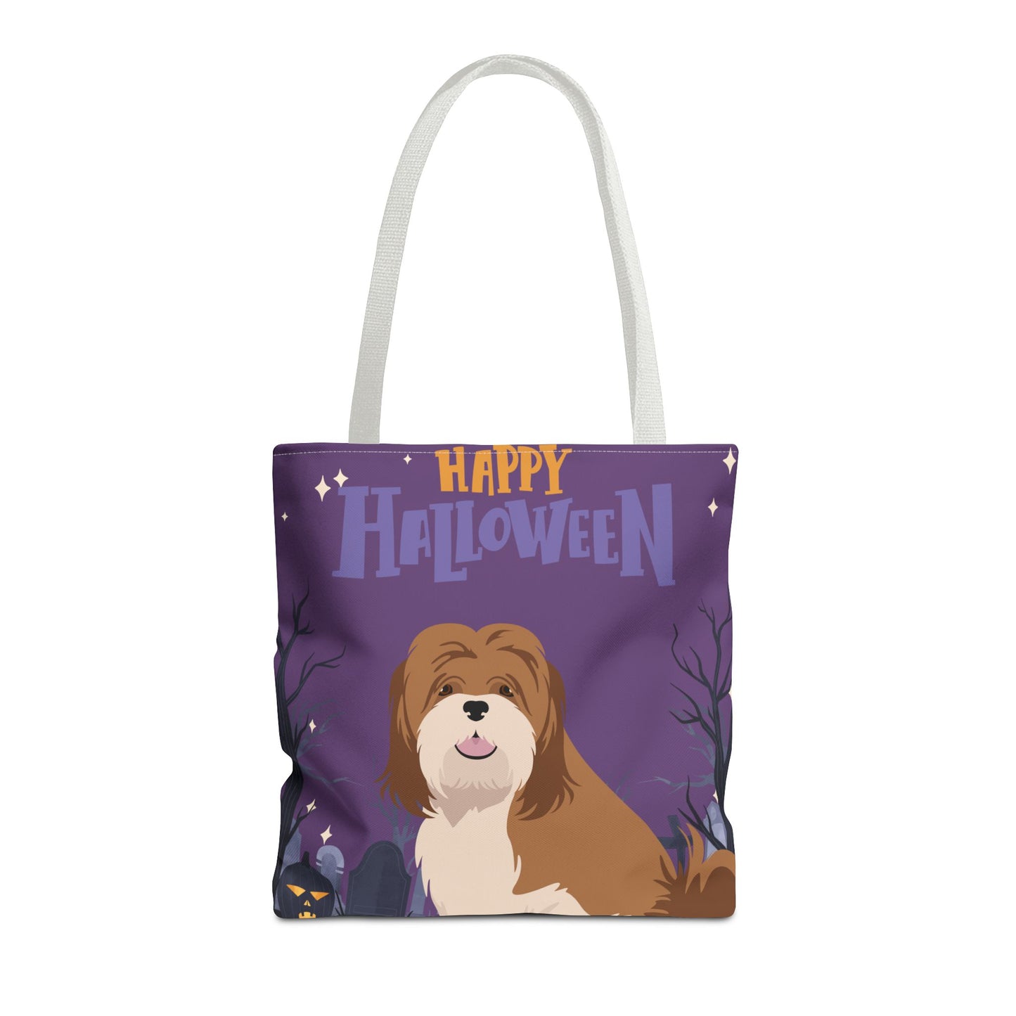 Lhasa Apso Dog Happy Halloween Tote Bag 16x16