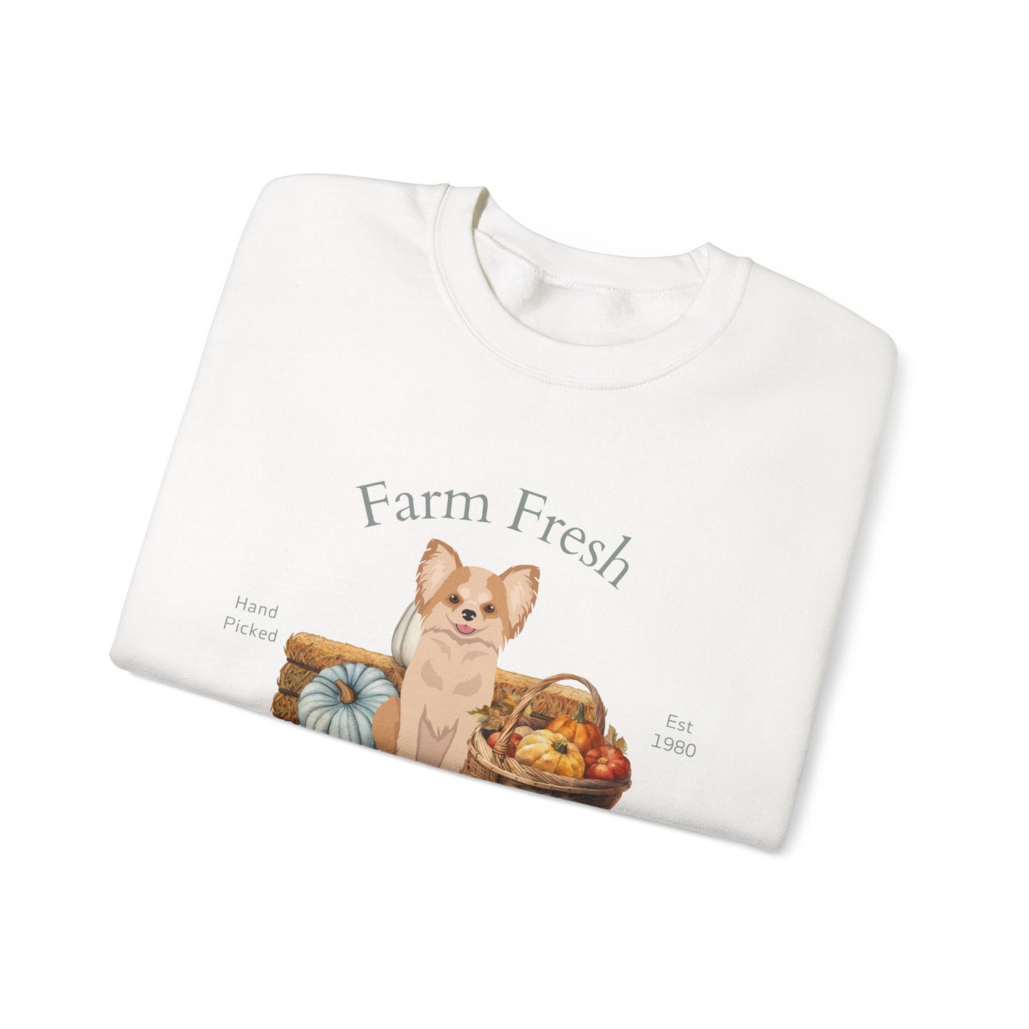 Chihuahua Dog Fall Farm Fresh Unisex Heavy Blend Crewneck Sweatshirt