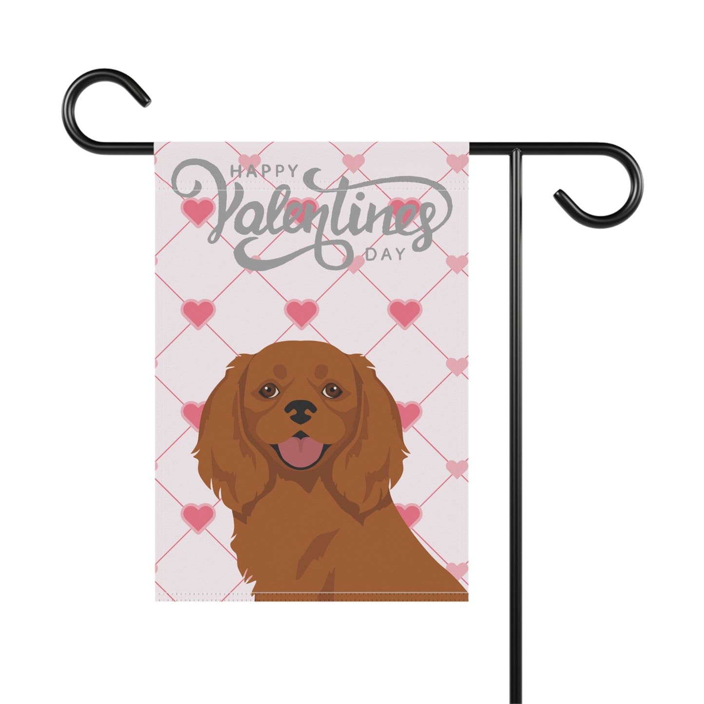 Cavalier King Charles Spaniel Dog Valentines Day Garden Flag
