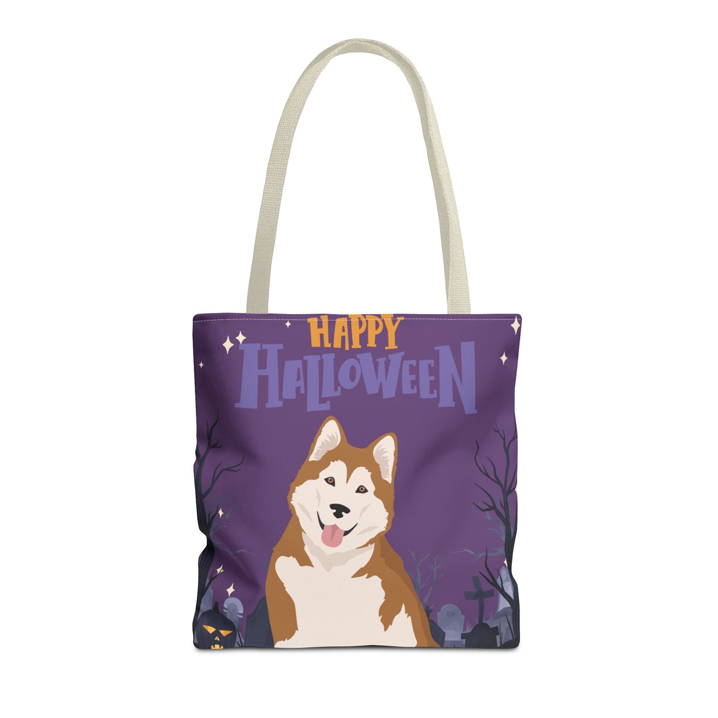 Alaskan Malamute Dog Happy Halloween Tote Bag 16x16