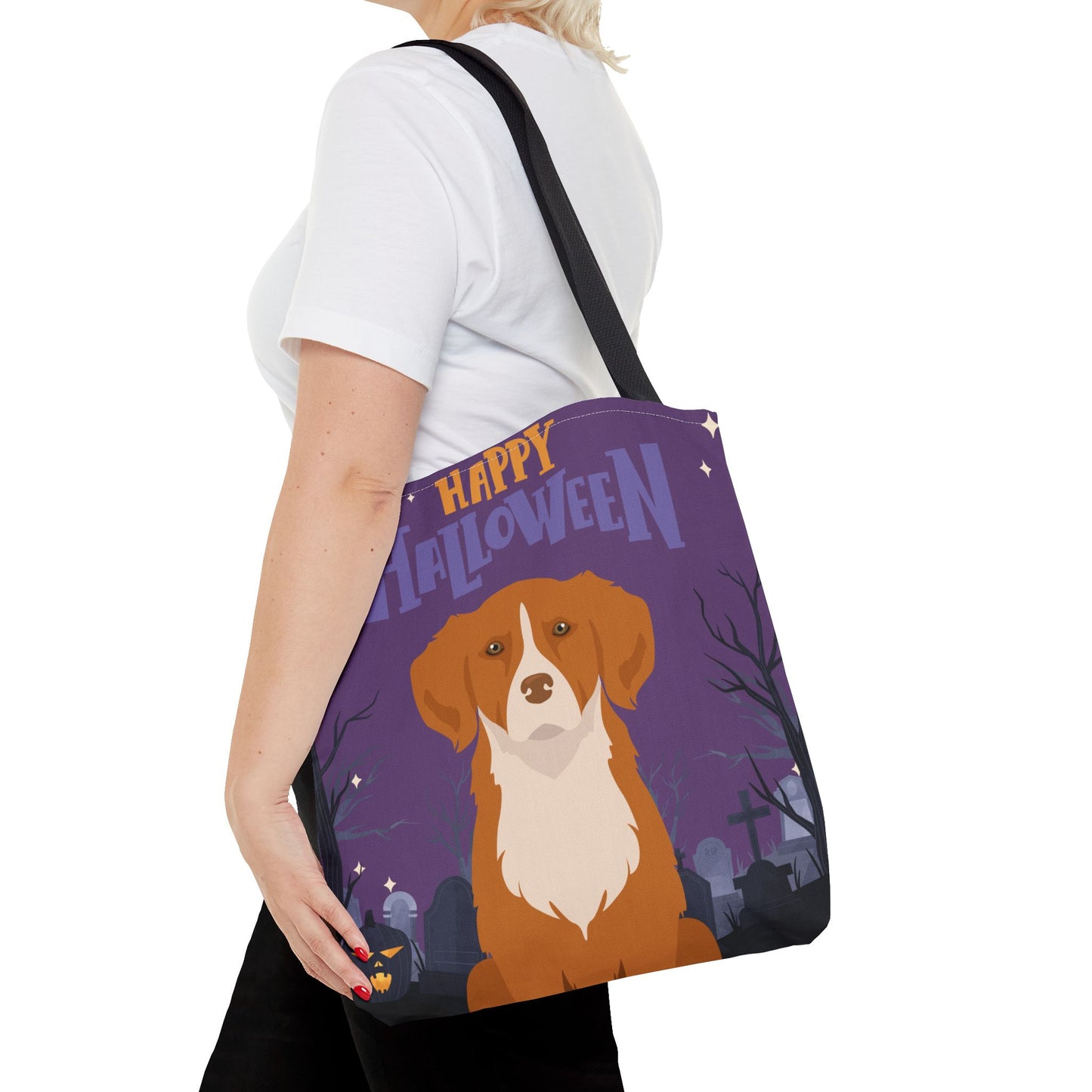 Nova Scotia Duck Tolling Retriever Dog Happy Halloween Tote Bag 16x16