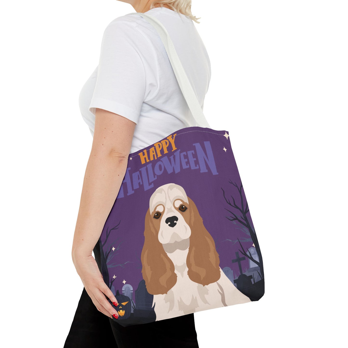 Cocker Spaniel Dog Happy Halloween Tote Bag 16x16