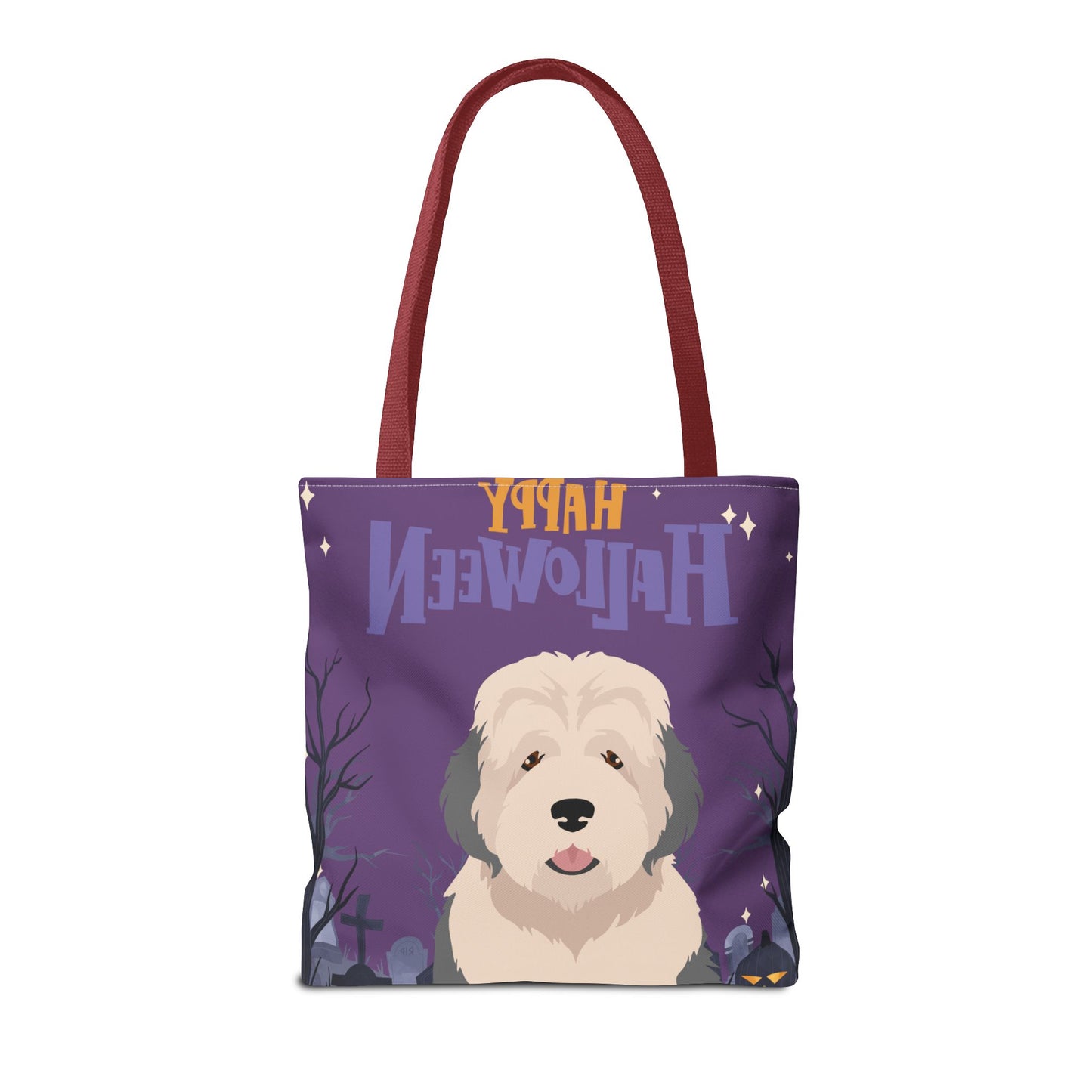 Old English Sheepdog Dog Happy Halloween Tote Bag 16x16