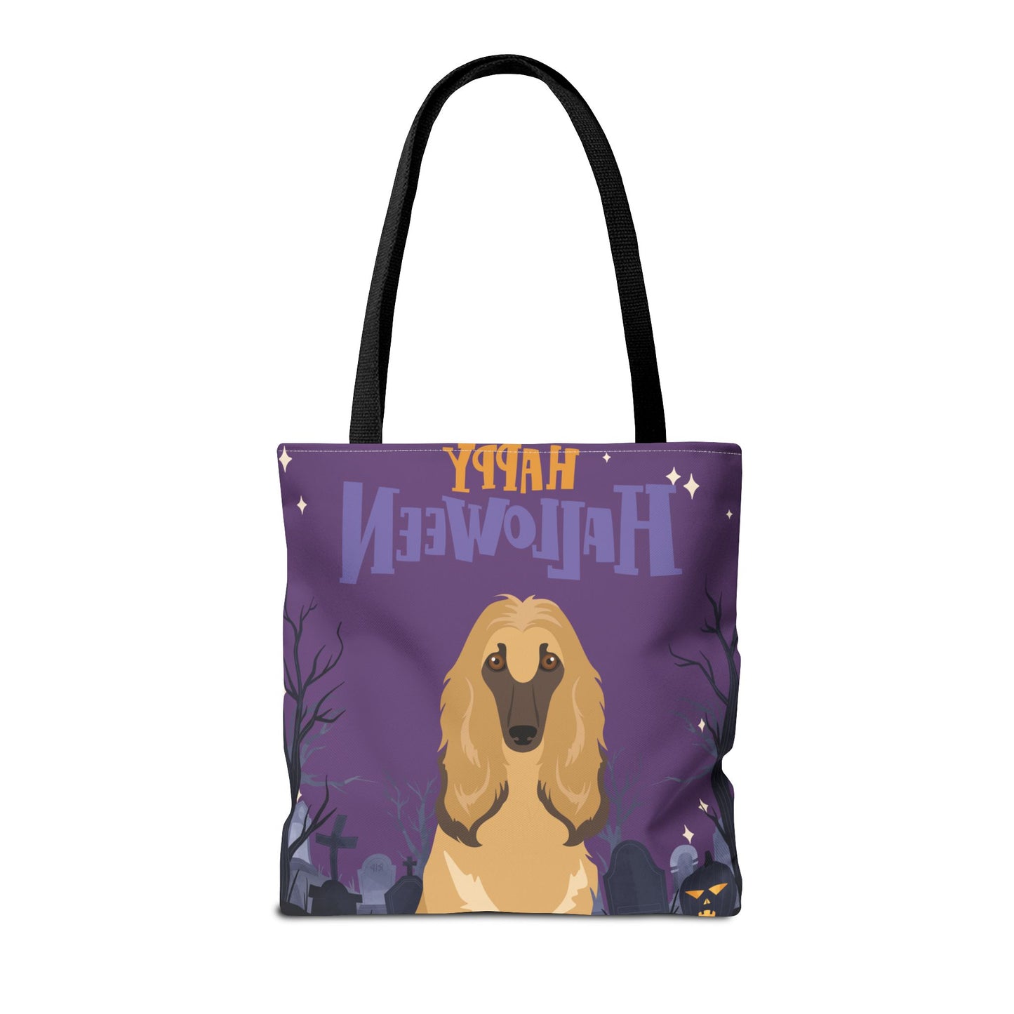 Afghan Hound Dog Happy Halloween Tote Bag 16x16
