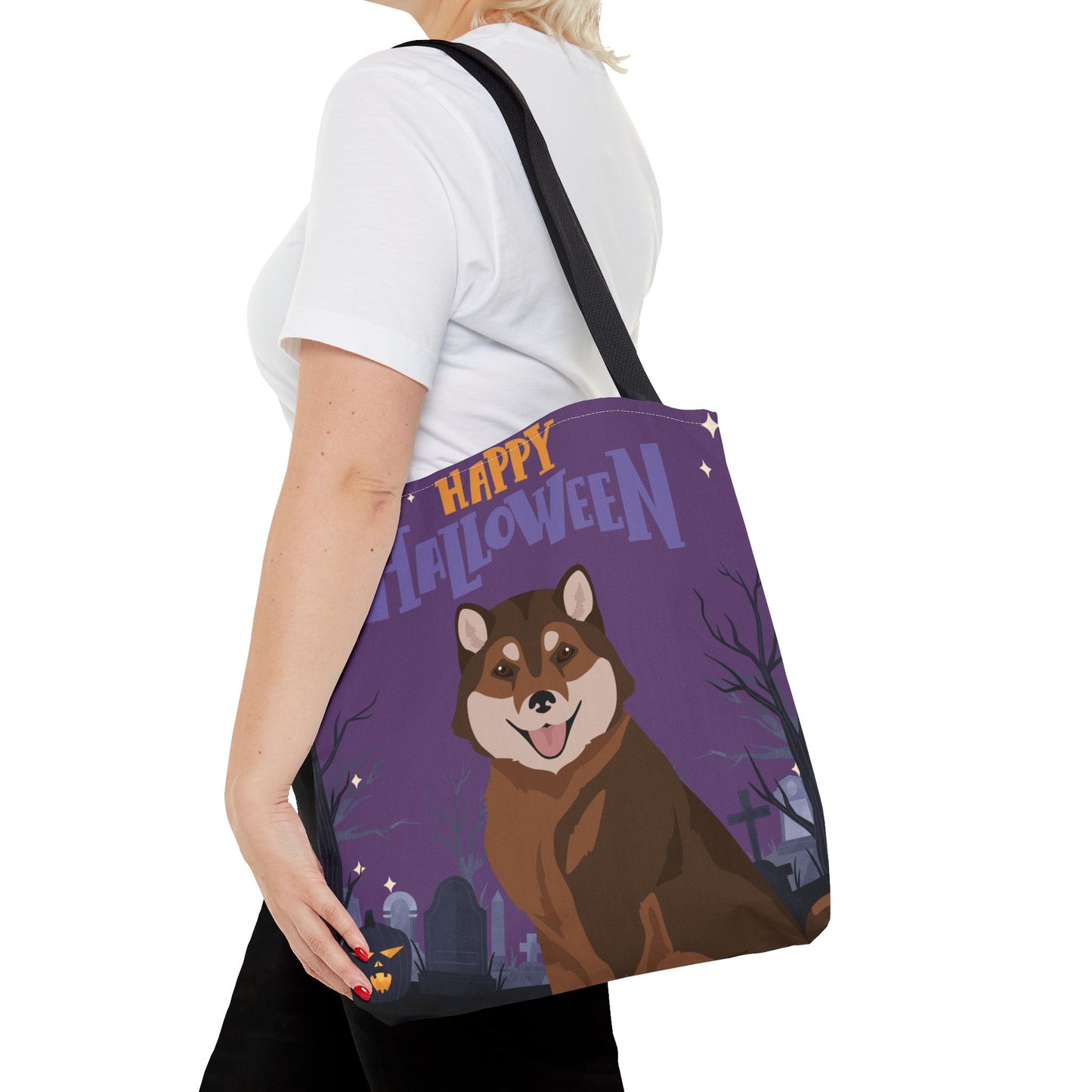 Hokkaido Dog Happy Halloween Tote Bag 16x16