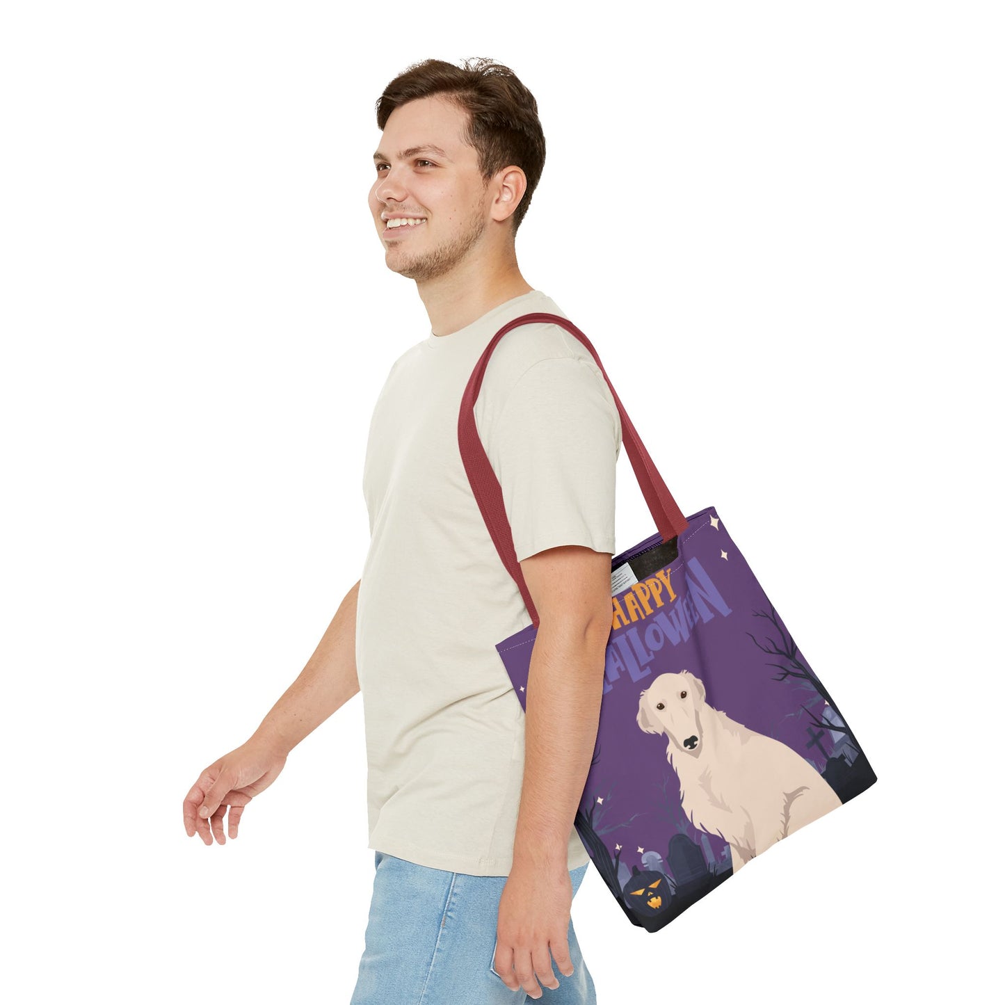Borzoi Dog Happy Halloween Tote Bag 16x16