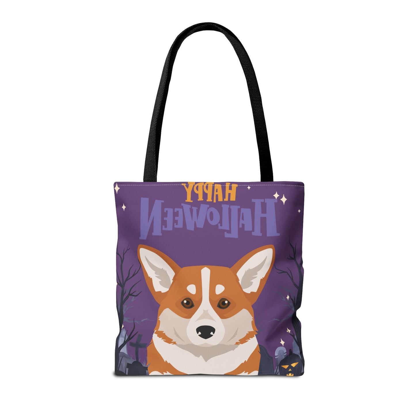 Pembroke Welsh Corgi Dog Happy Halloween Tote Bag 16x16
