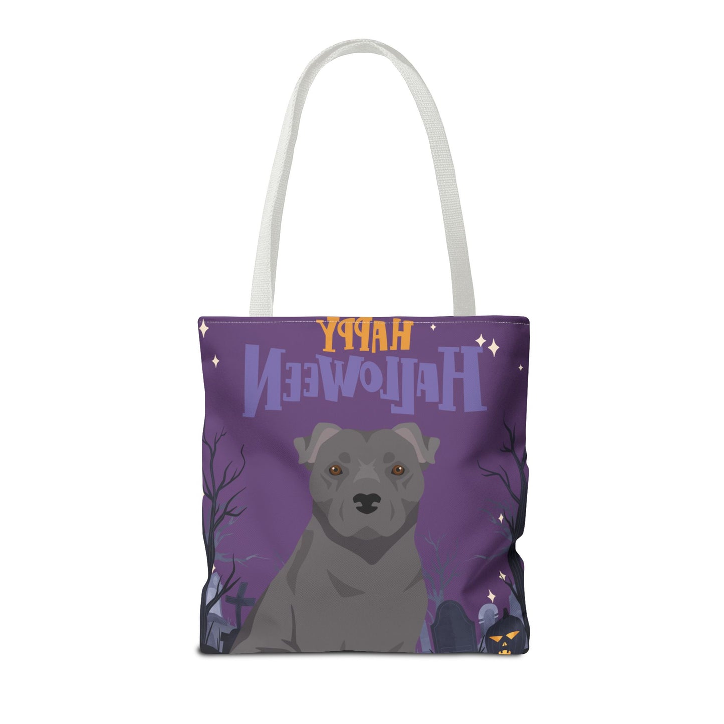 Staffordshire Bull Terrier Dog Happy Halloween Tote Bag 16x16