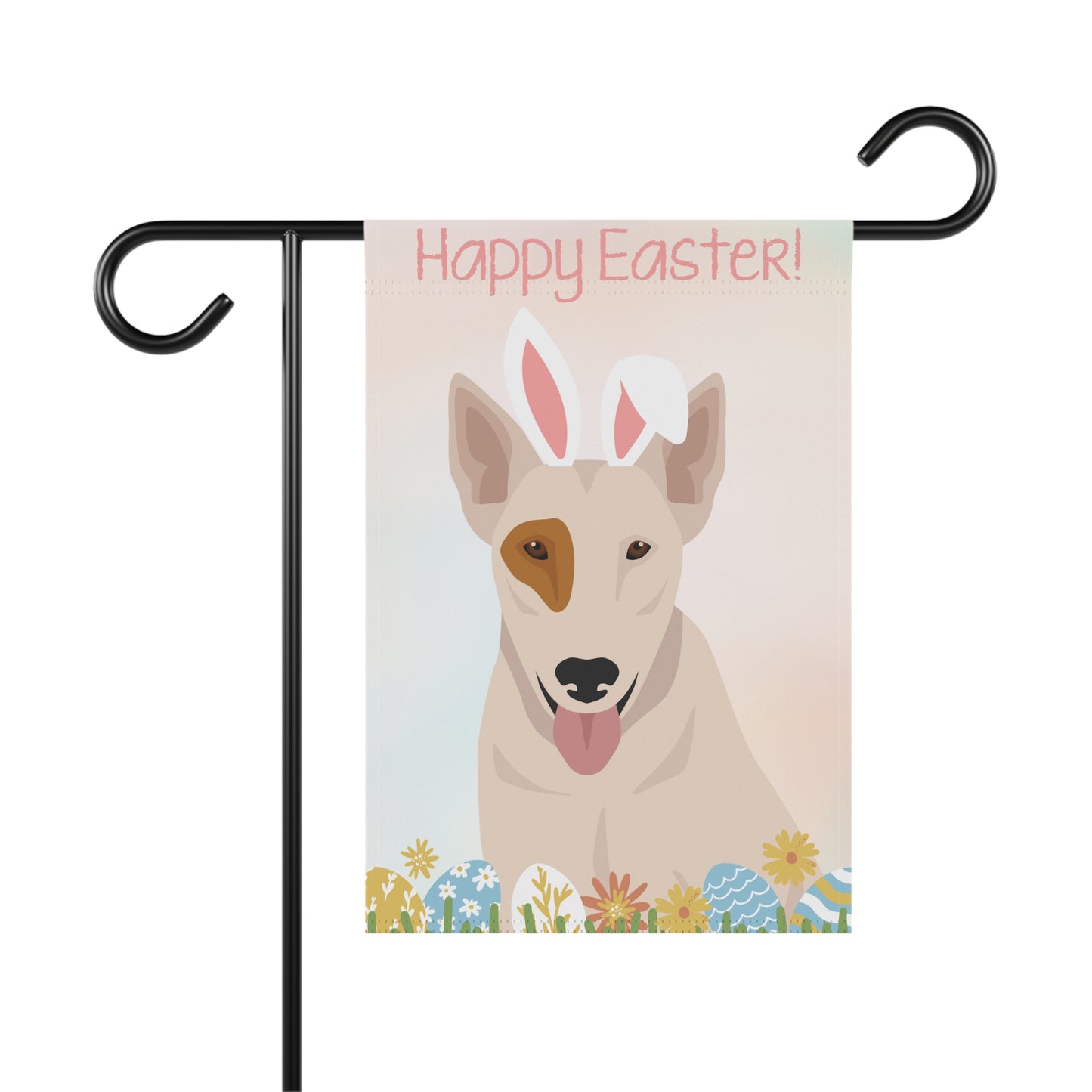 Bull Terrier Dog Happy Easter Garden Flag