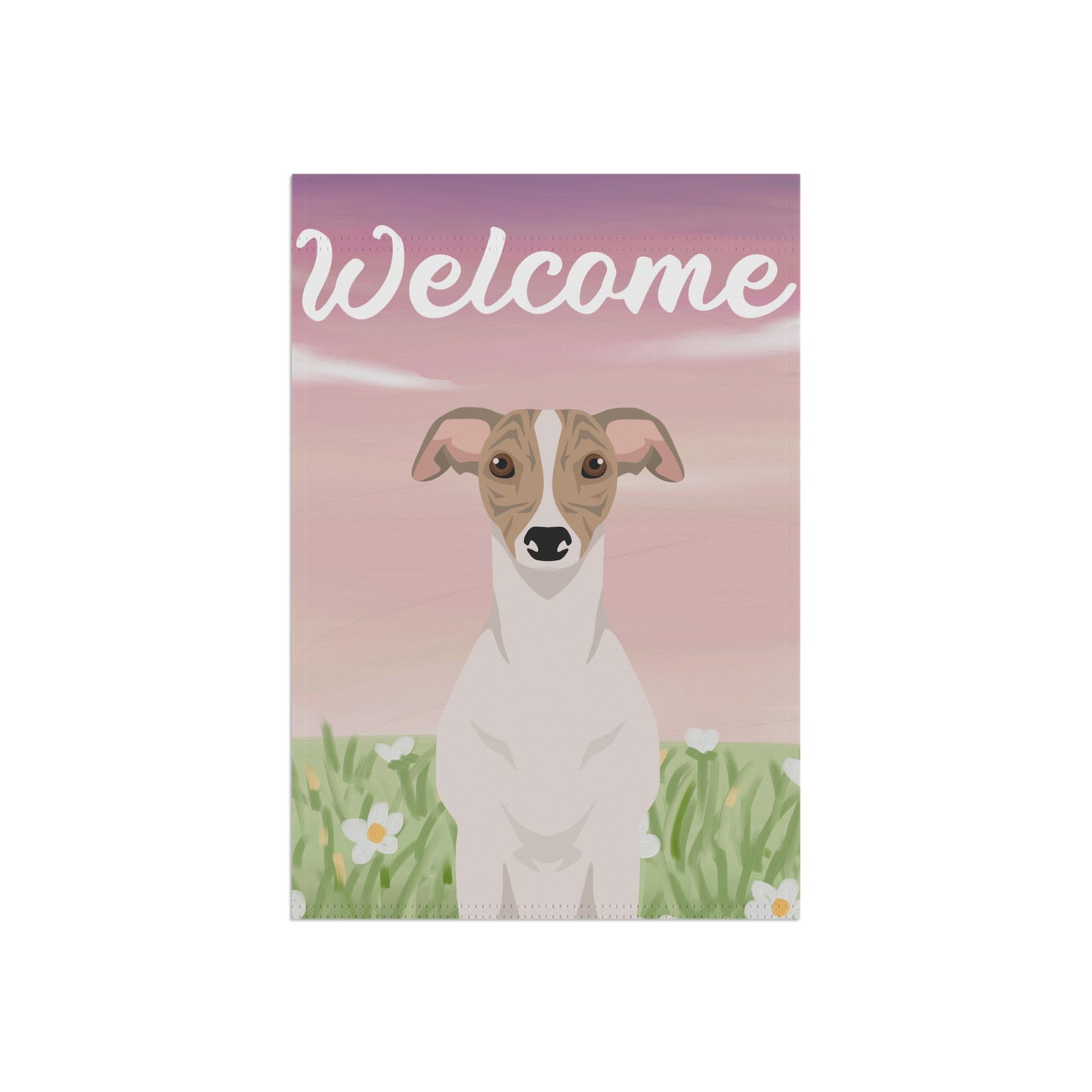 Whippet Dog Welcome Garden Flag