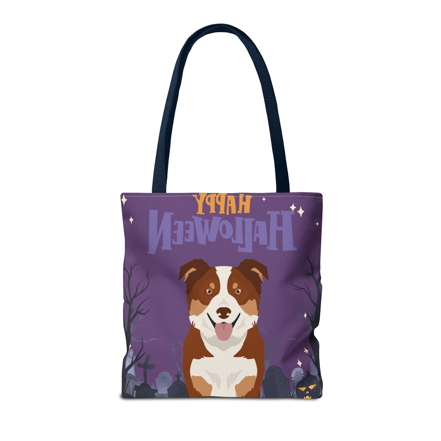 Border Collie Dog Happy Halloween Tote Bag 16x16