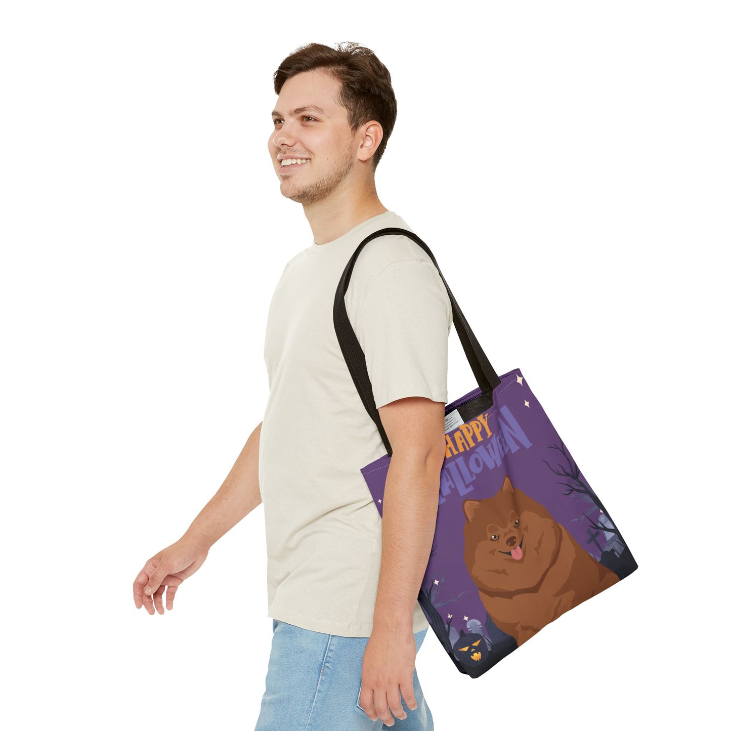 Pomeranian Dog Happy Halloween Tote Bag 16x16