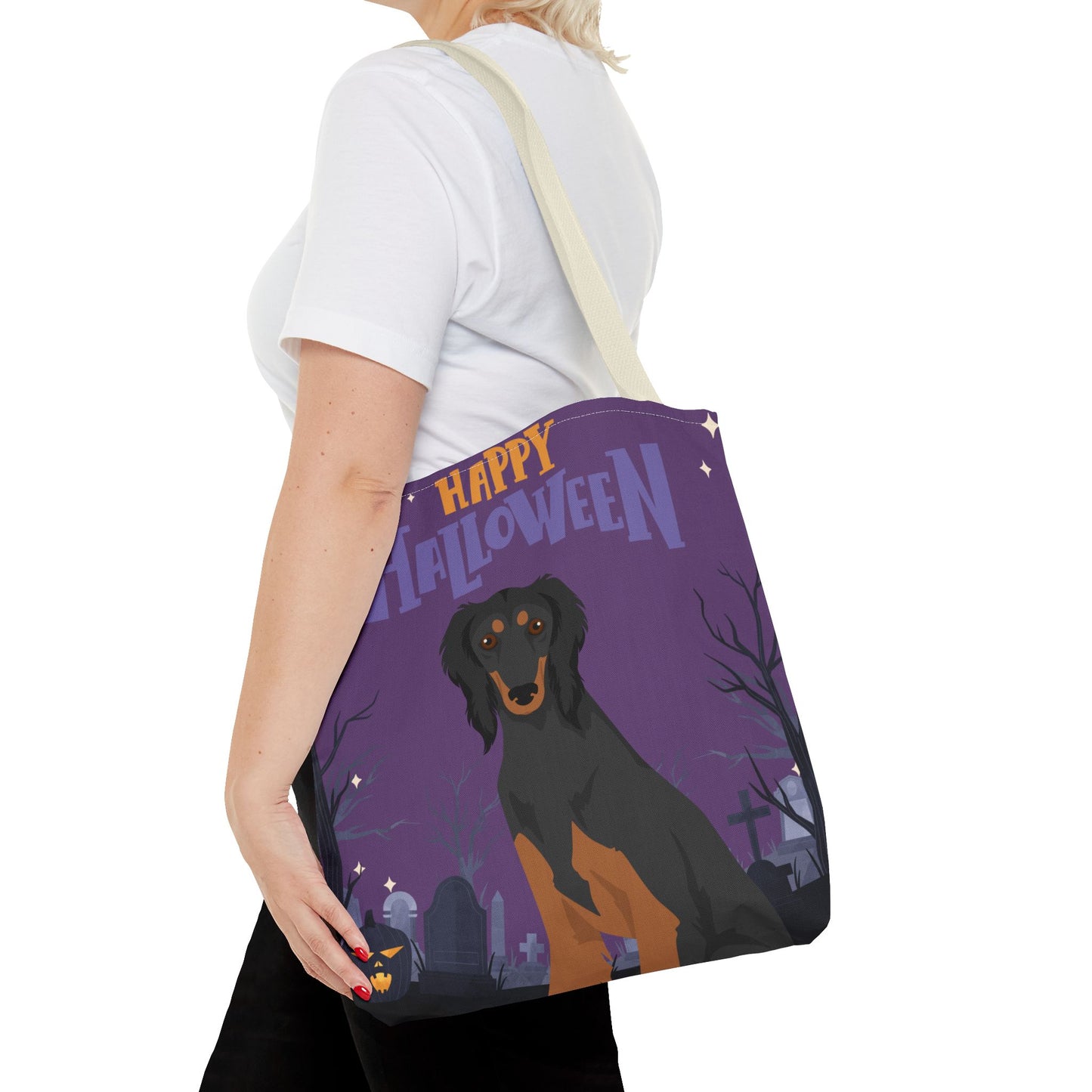 Saluki Dog Happy Halloween Tote Bag 16x16