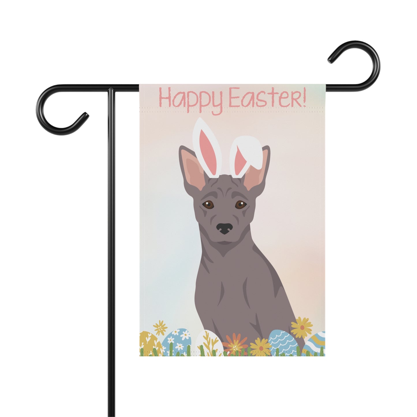 American Hairless Terrier Dog Happy Easter Garden Flag