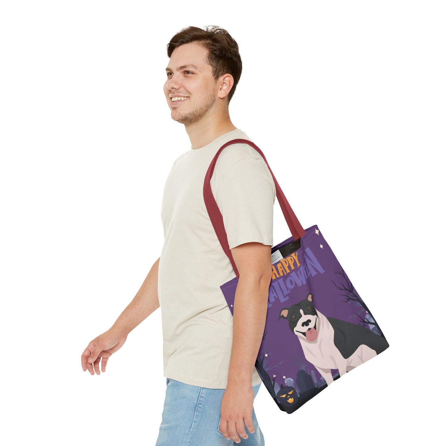Pit Bull Dog Happy Halloween Tote Bag 16x16