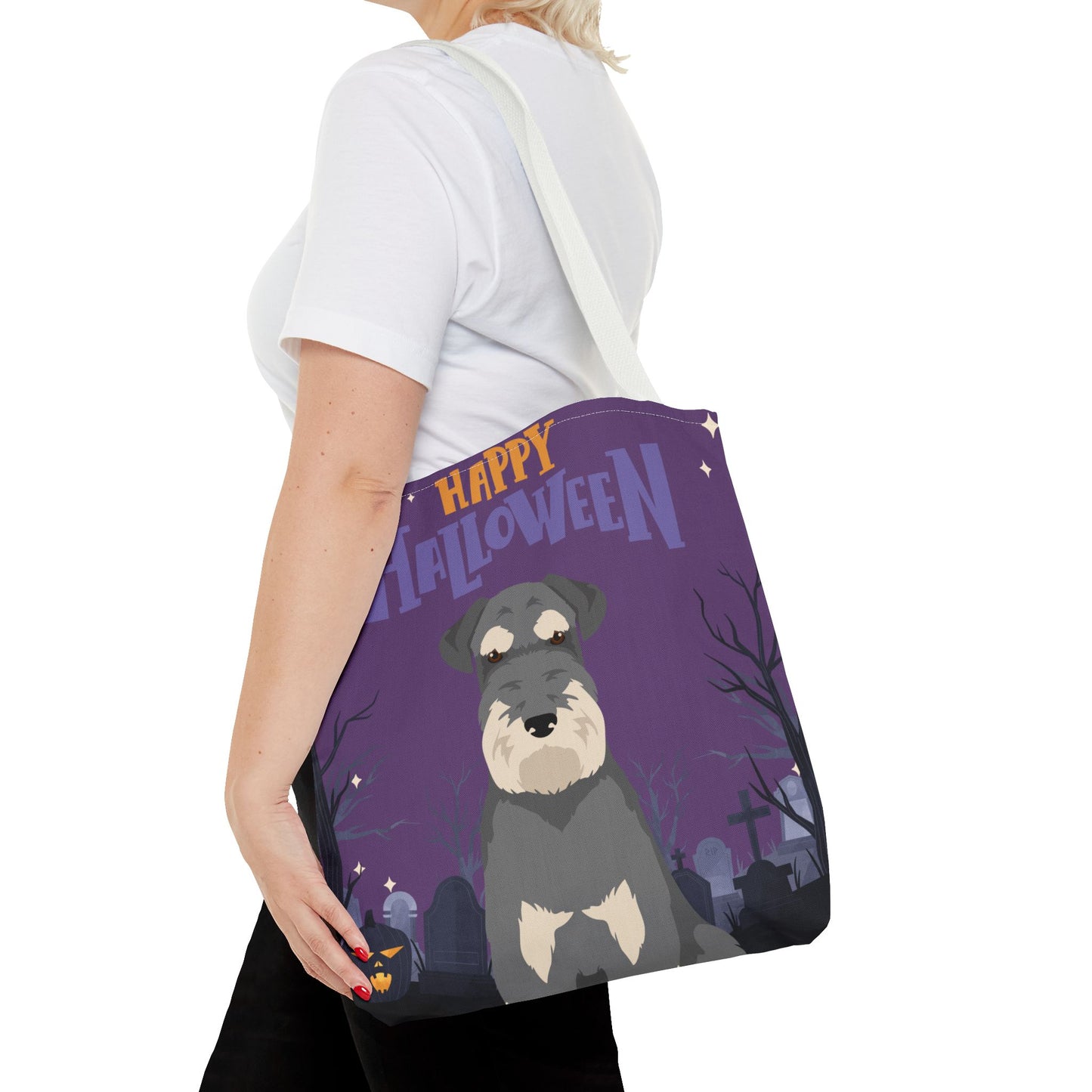 Schnauzer Dog Happy Halloween Tote Bag 16x16