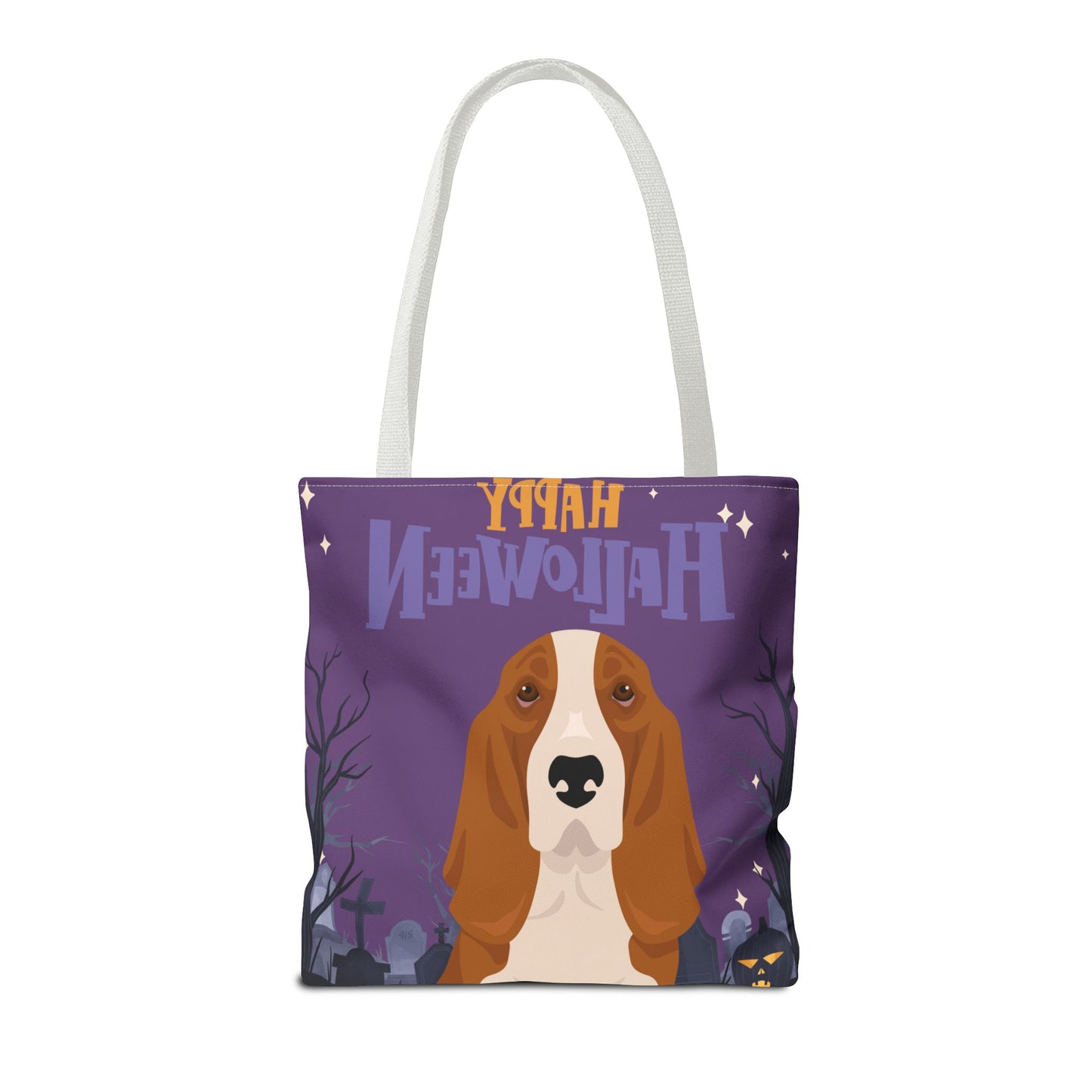 Basset Hound Dog Happy Halloween Tote Bag 16x16