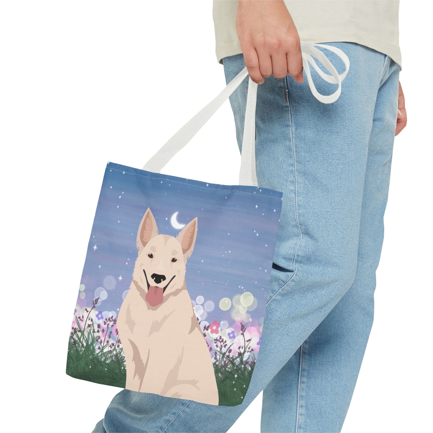 White Swiss Shepherd Dog Tote Bag 13x13