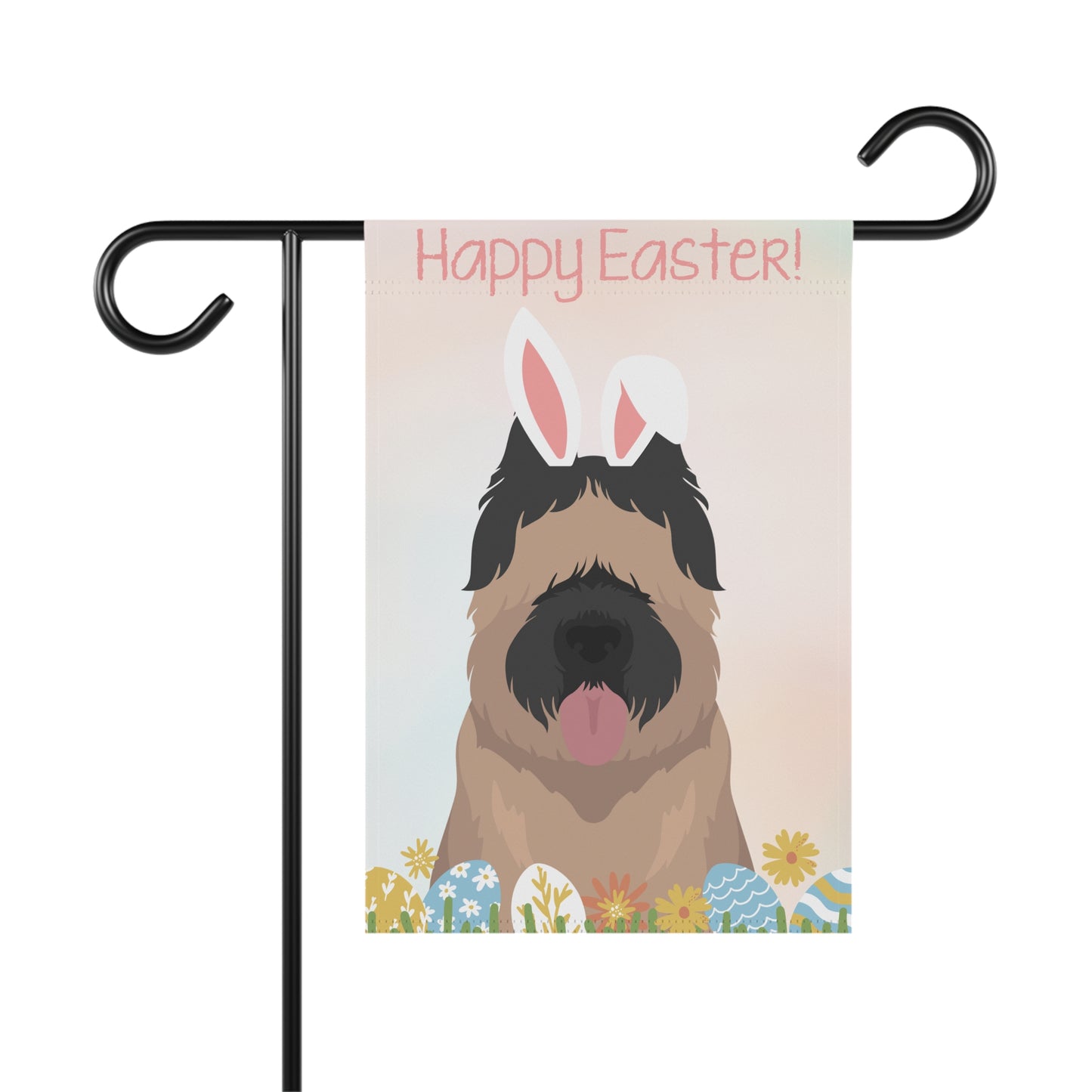 Briard Dog Happy Easter Garden Flag