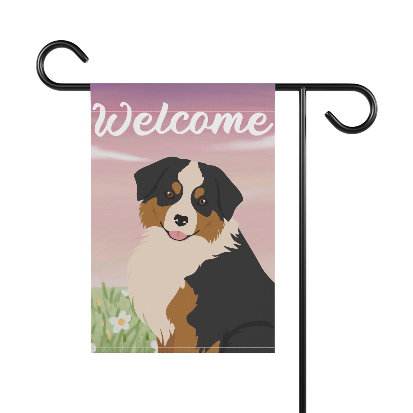 Miniature American Shepherd Dog Welcome Garden Flag
