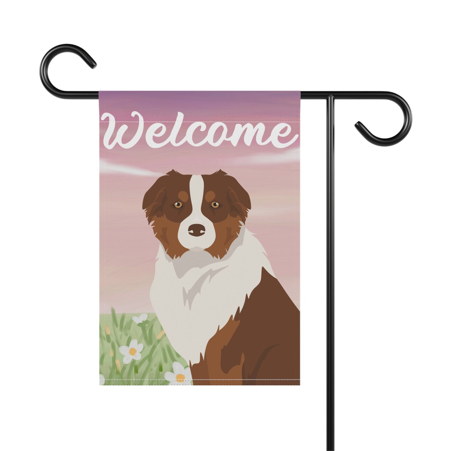Australian Shepherd Dog Welcome Garden Flag