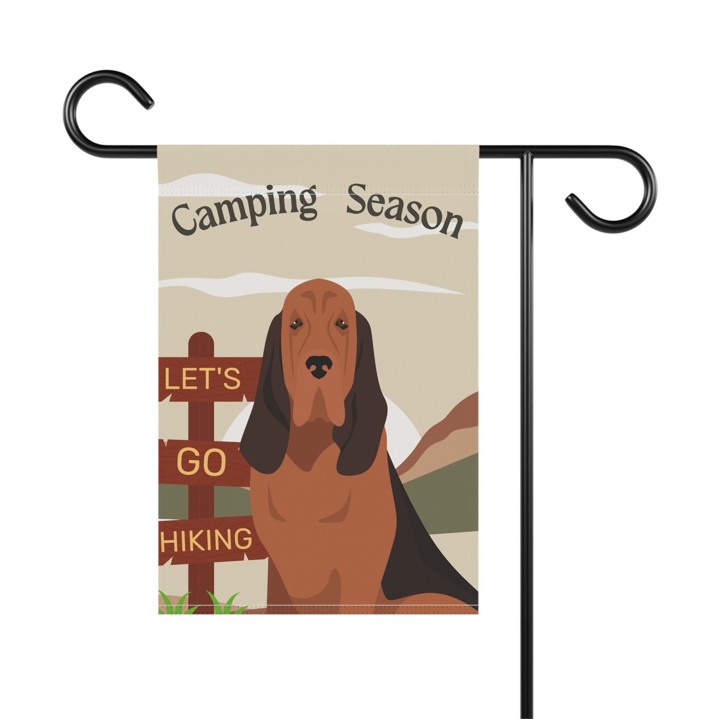 Bloodhound Dog Camping Garden Flag