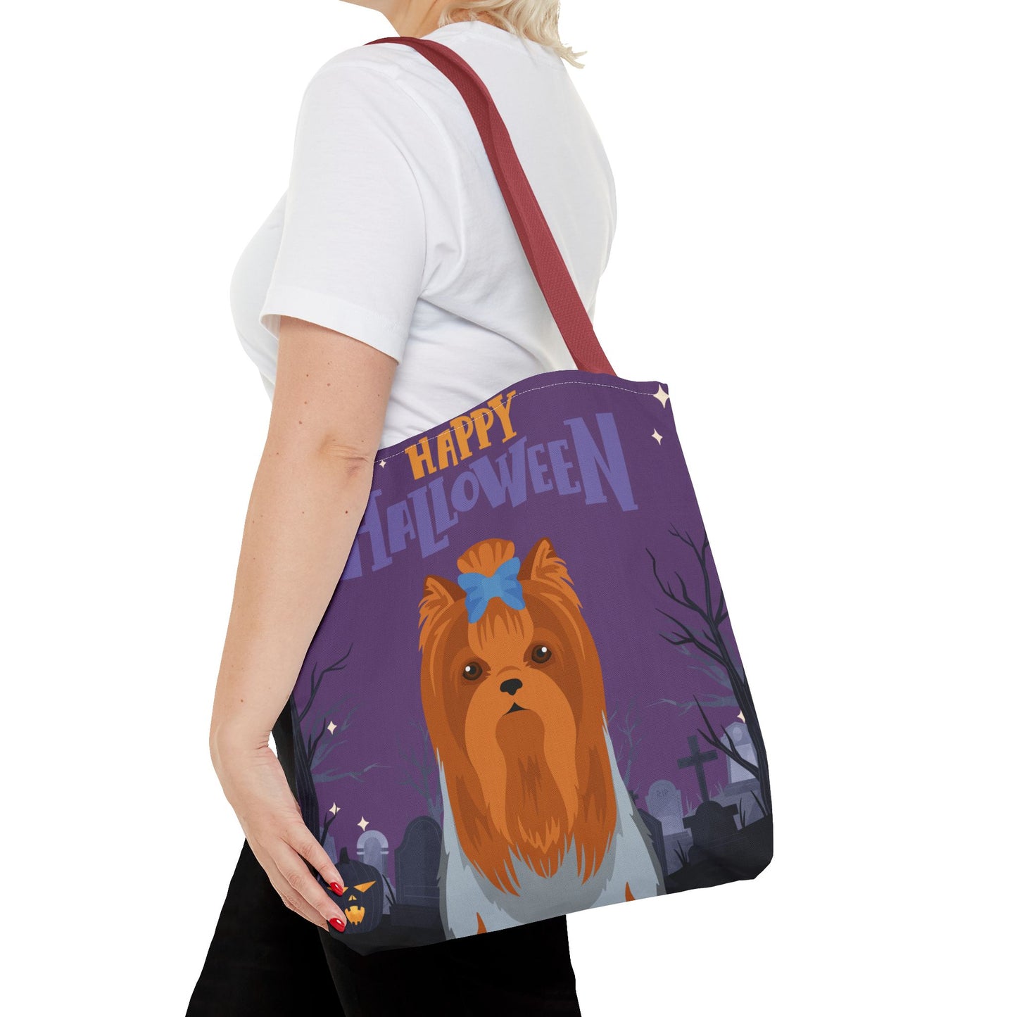Yorkshire Terrier Dog Happy Halloween Tote Bag 16x16