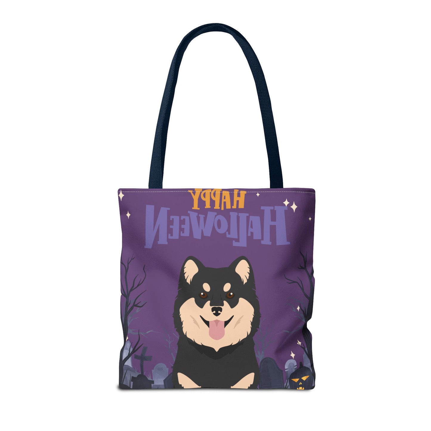 Finnish Lapphund Dog Happy Halloween Tote Bag 16x16