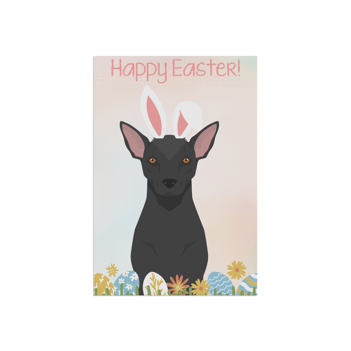 Xolo Dog Happy Easter Garden Flag