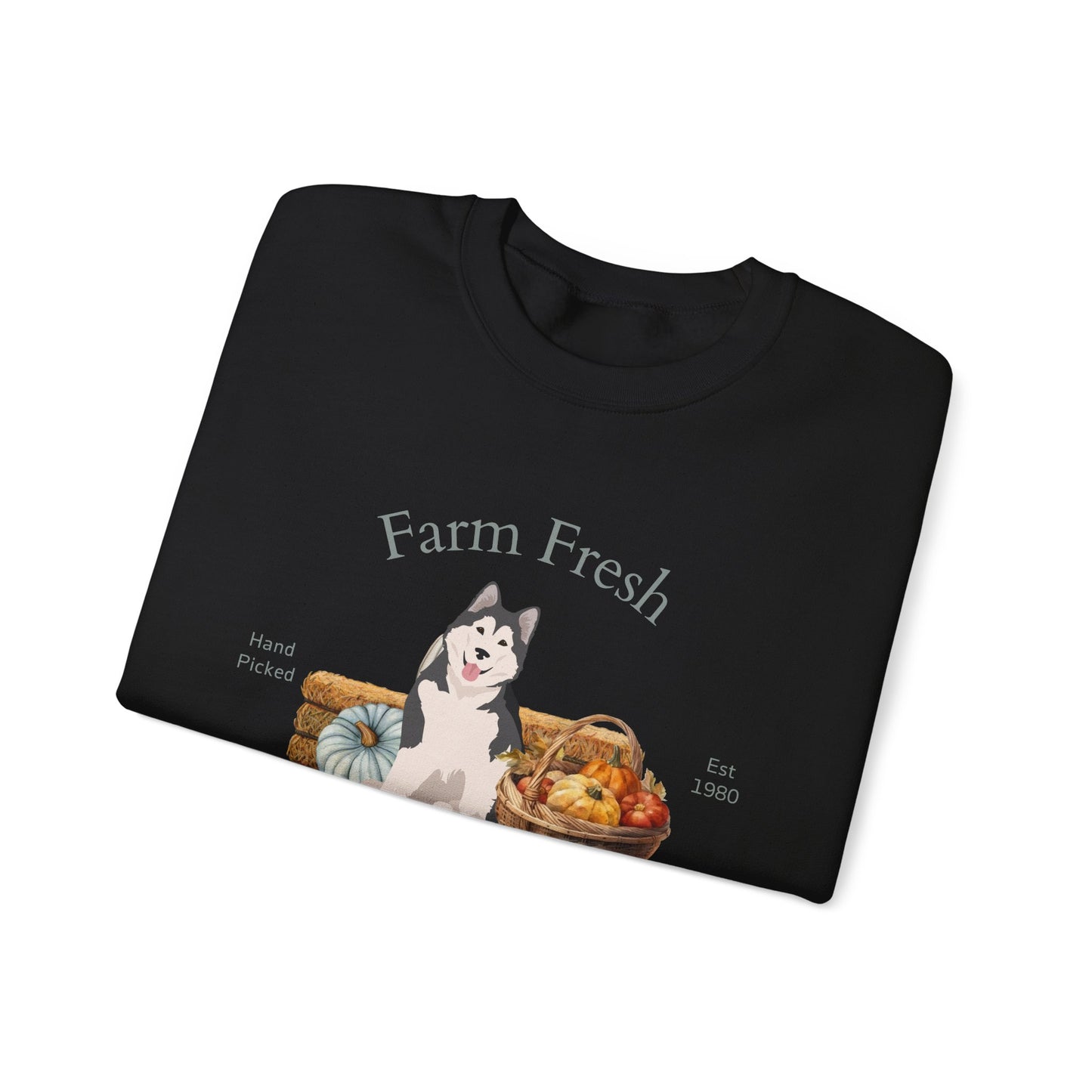 Alaskan Malamute Dog Fall Farm Fresh Unisex Heavy Blend Crewneck Sweatshirt