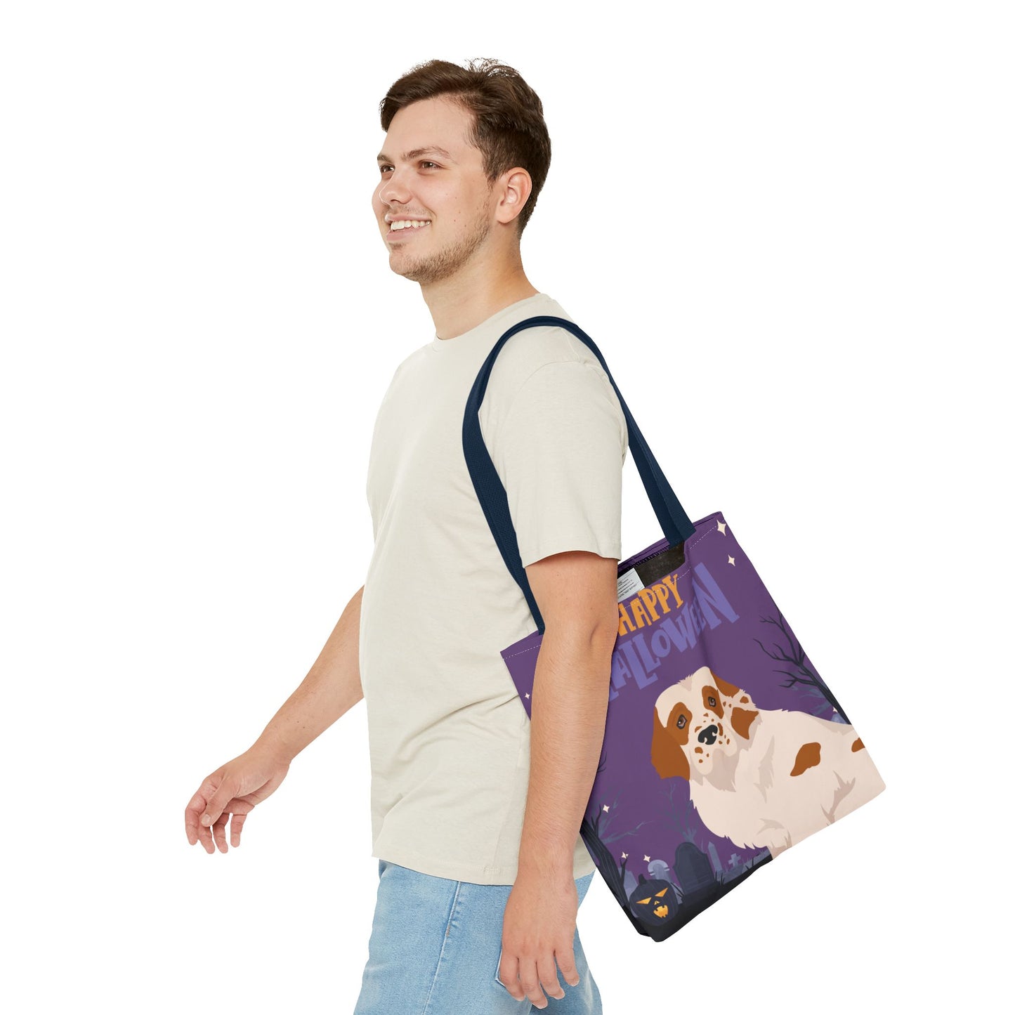 Clumber Spaniel Dog Happy Halloween Tote Bag 16x16