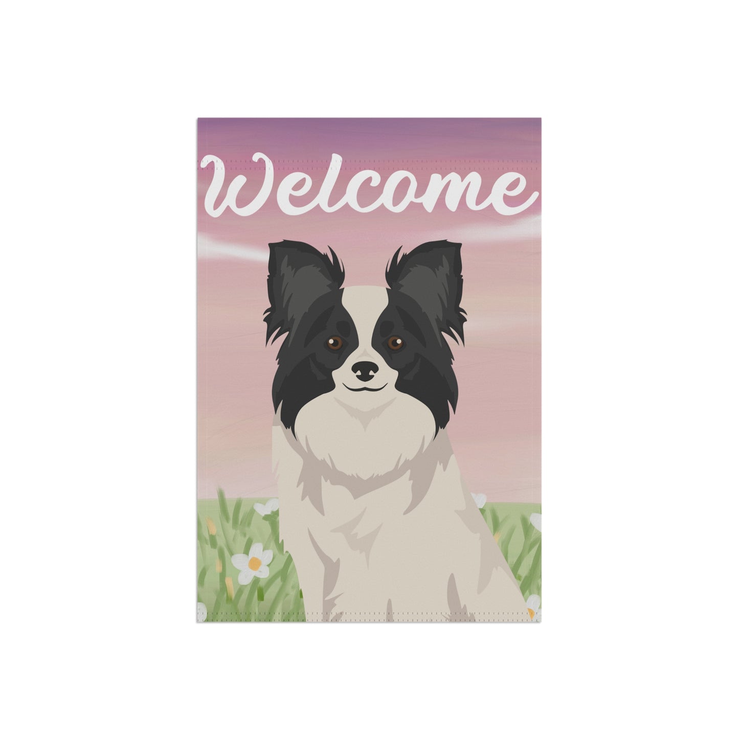 Papillon Dog Welcome Garden Flag