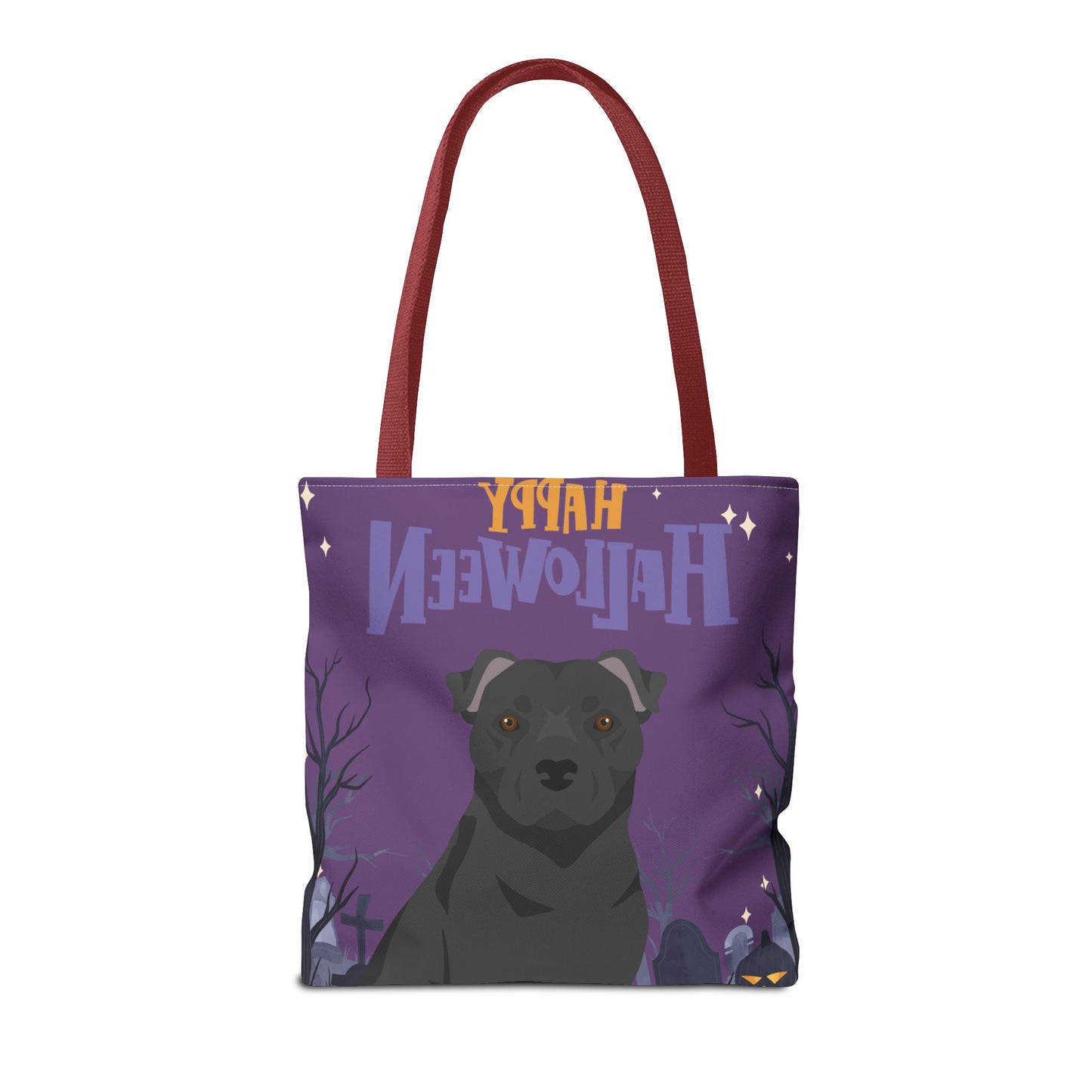 Staffordshire Bull Terrier Dog Happy Halloween Tote Bag 16x16