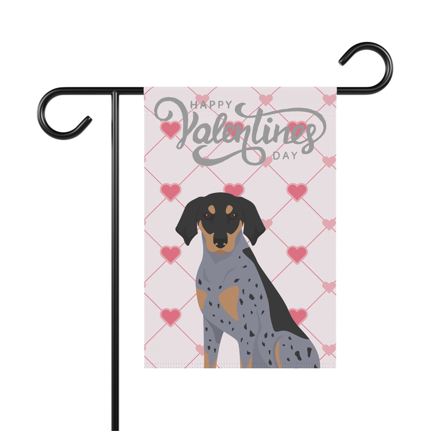 Blue Tick Coonhound Dog Valentines Day Garden Flag