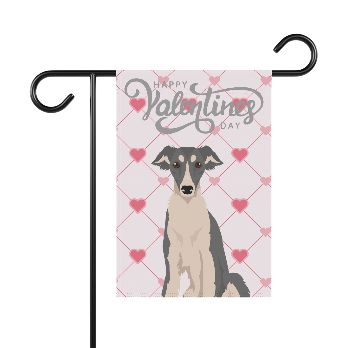 Silken Windhound Dog Valentines Day Garden Flag