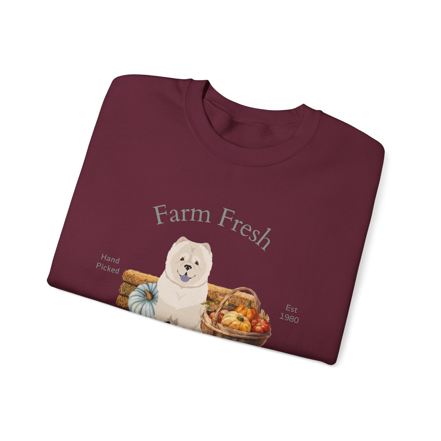 Chow Chow Dog Fall Farm Fresh Unisex Heavy Blend Crewneck Sweatshirt