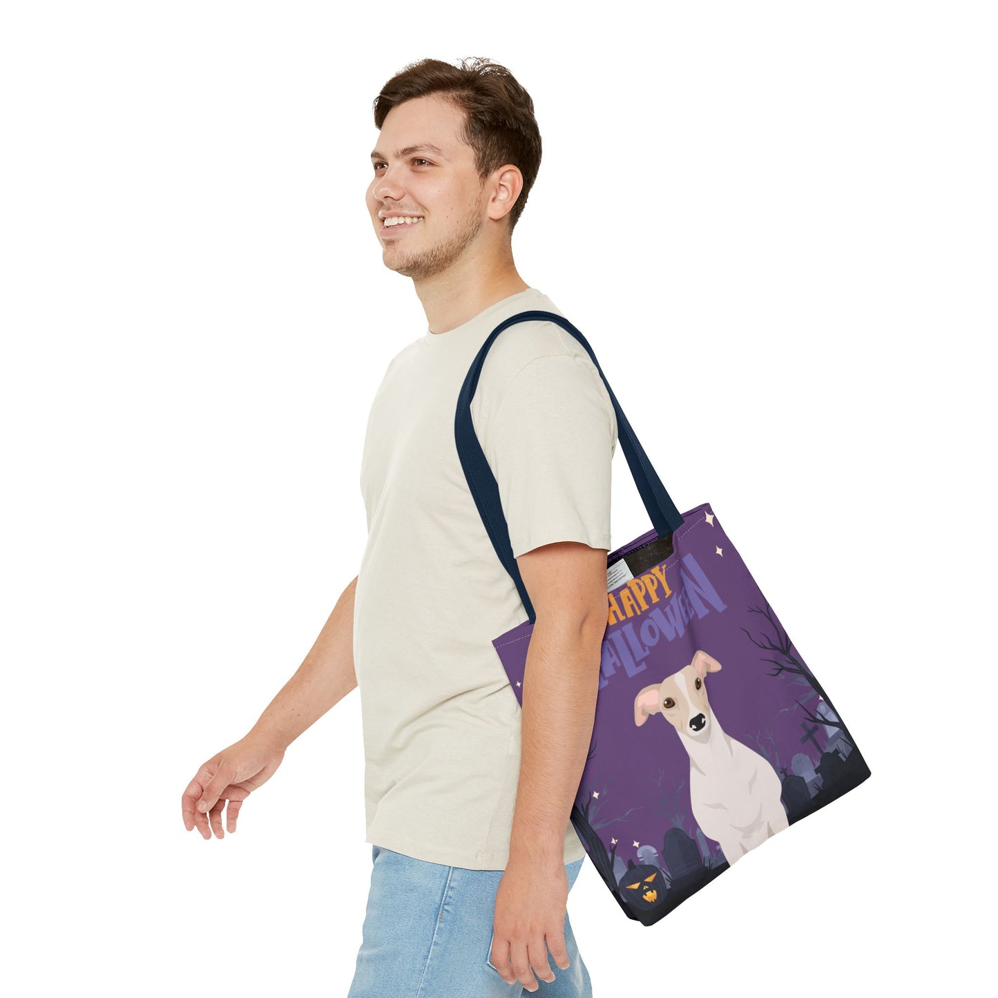 Whippet Dog Happy Halloween Tote Bag 16x16