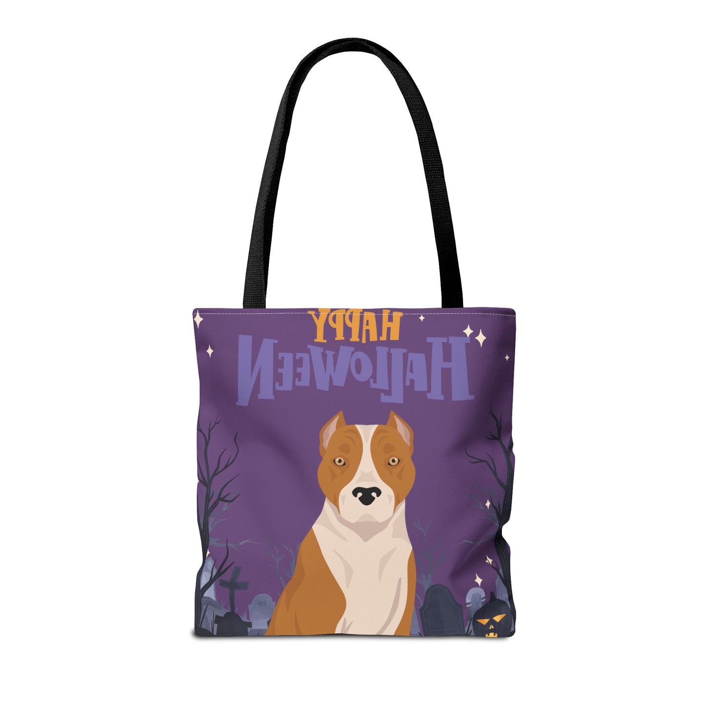 American Staffordshire Terrier Dog Happy Halloween Tote Bag 16x16