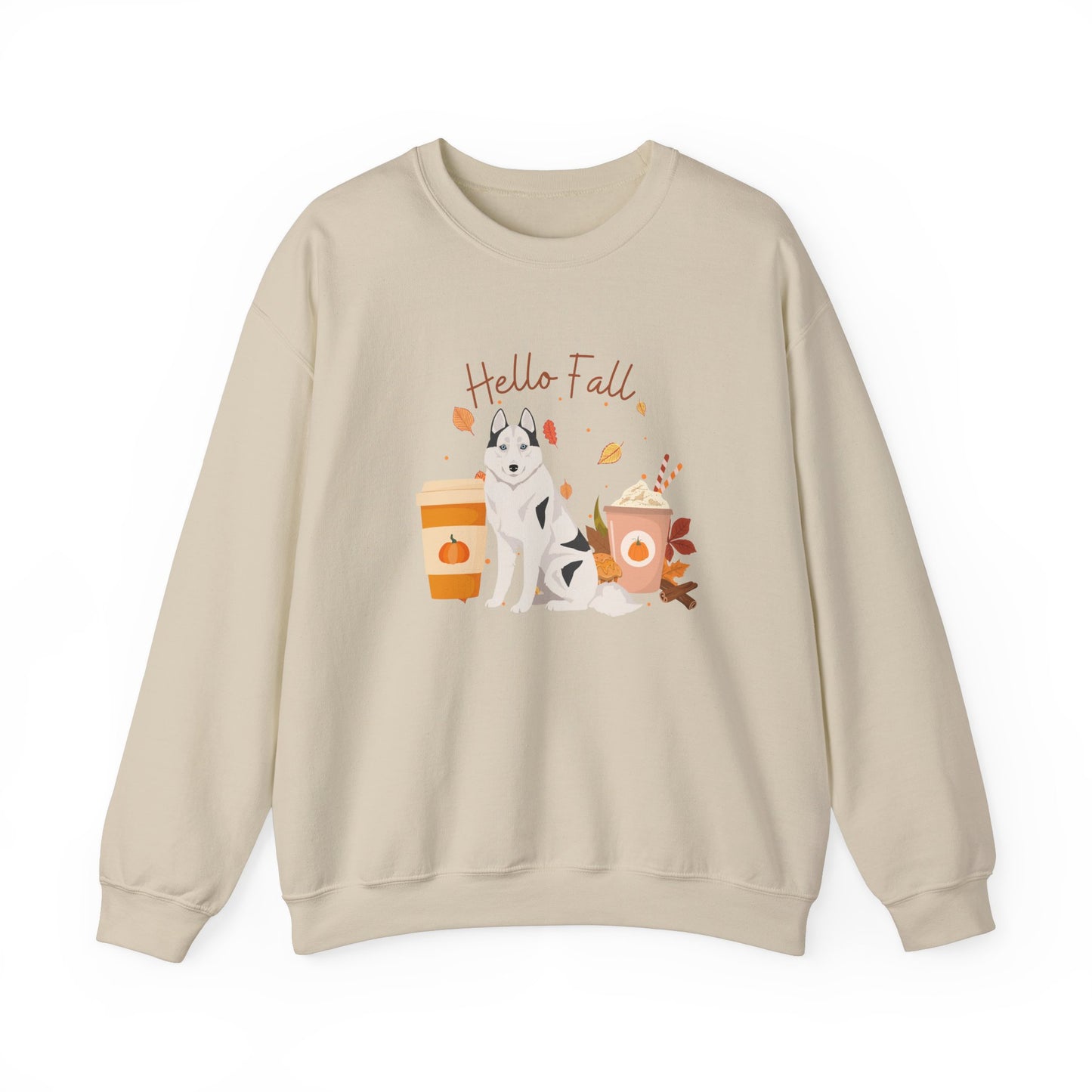 Siberian Husky Dog Fall Halloween Unisex Heavy Blend Crewneck Sweatshirt